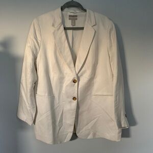 Ivory Linen Blend Blazer